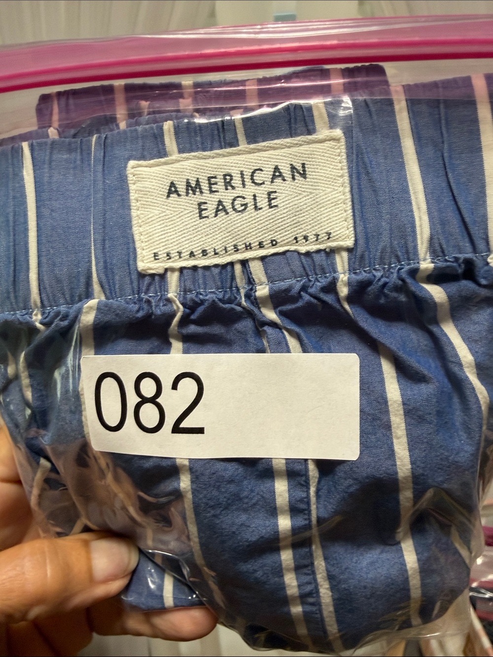 American Eagle Outfitters Navy and White Striped High Waist Women’s Shorts
